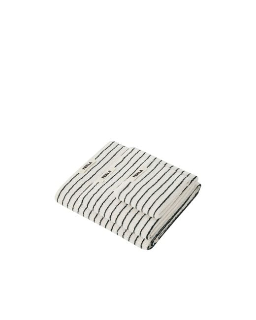 Tekla White 30 X 50 Striped Towels for men