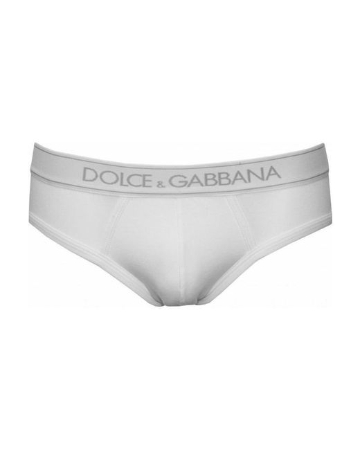 Dolce & Gabbana White Printed Logo Underwear for men