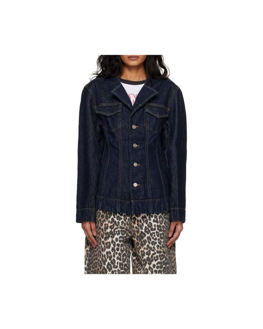 Ganni Blue Long-Sleeved Denim Jacket