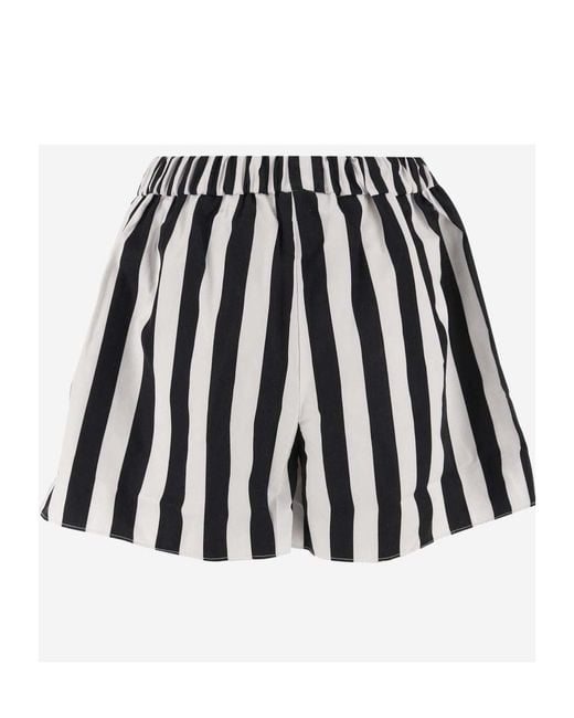 Patou Black Riviera Striped Bermuda Shorts
