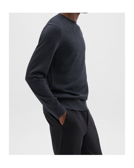 Theory Blue Crew-Neck Pullover Jumper for men