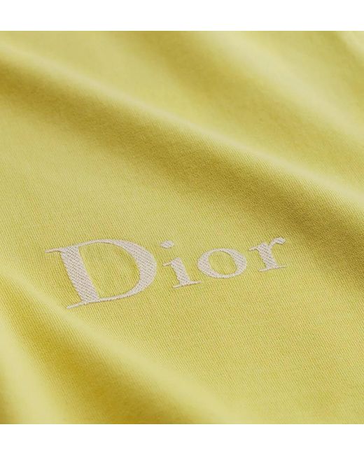 Dior Yellow T-Shirt With Embroidery, Relaxed Fit for men