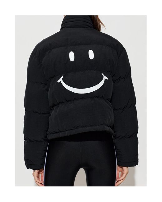 Moschino Blue Logo Stand Collar Puffer Jacket