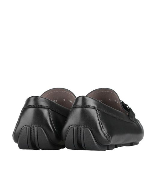 Ferragamo Black Logo Business Casual Shoes for men