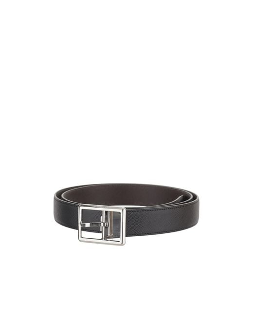 Montblanc White Reversible Leather Belt for men