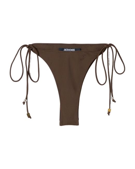 Jacquemus Brown The Triangle Tie-Fastening Bikini Bottoms