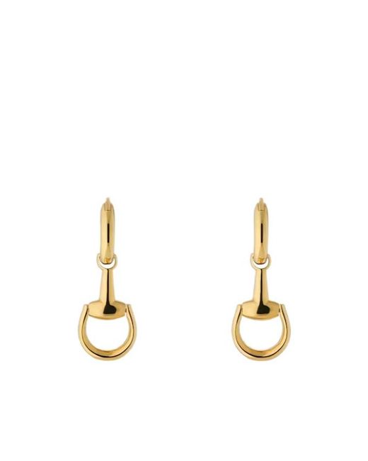 Gucci Metallic Horsebit 18K Earrings