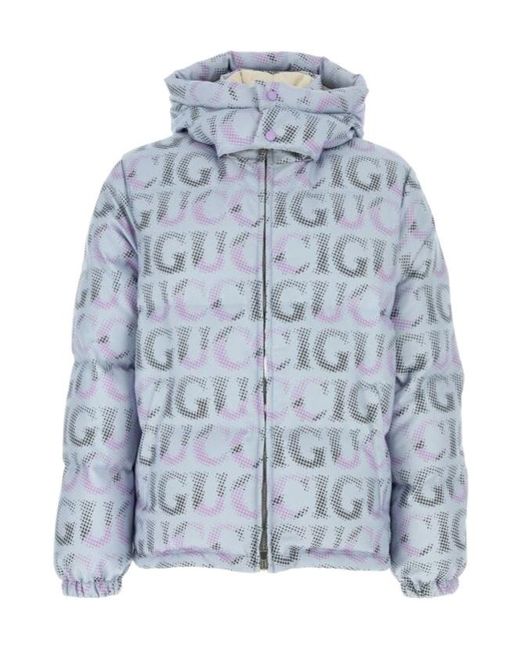 Gucci Blue Allover Logo Printed Down Jacket for men