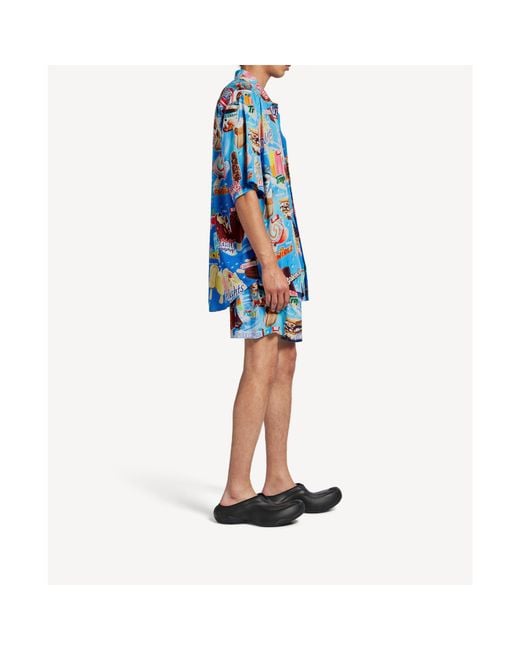 Balenciaga Blue Sweet Treat Short-Sleeve Minimal Shirt for men