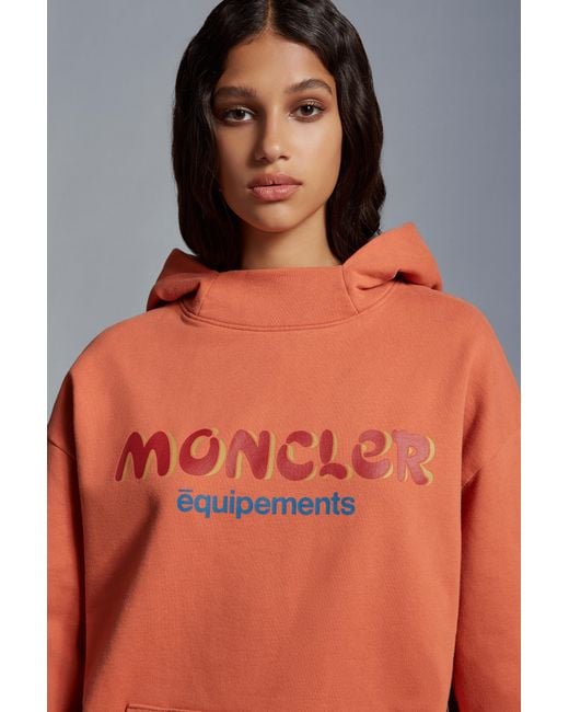 Moncler Orange Logo Hoodie for men
