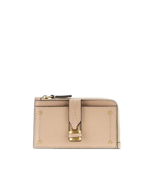 Chloé Natural Zipper Card Holder