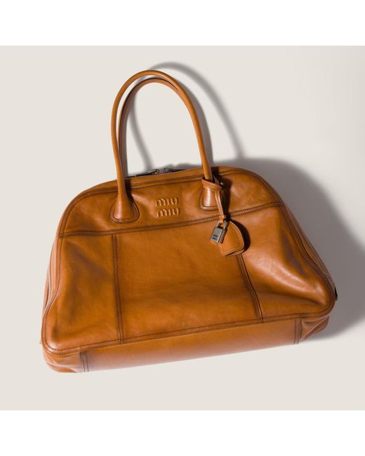 Miu Miu Brown Vivant Top Handle Shoulder Bag