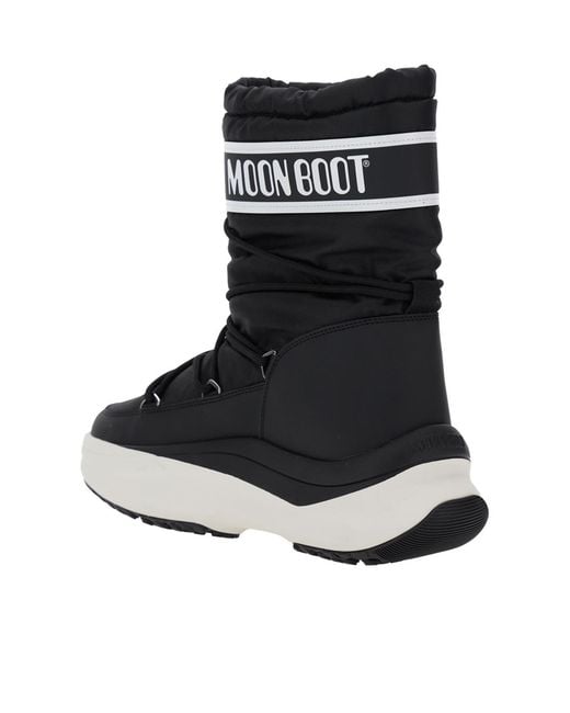 Moon Boot Black Logo-Print Platform Boots for men