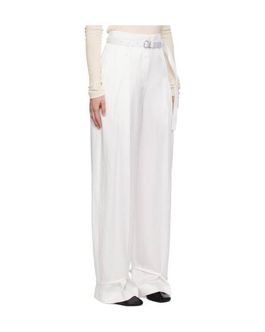 Jil Sander Black Crepe Pleated Straight Trousers