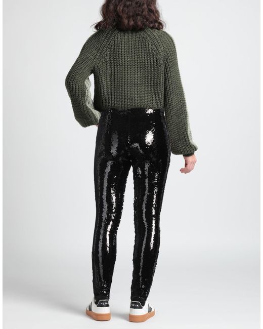 Isabel Marant Black Solid Color Sequined Slim-Fit Pants