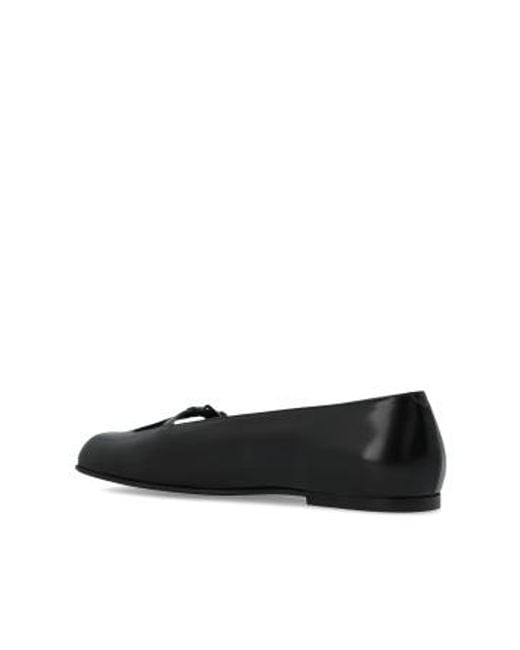 NODALETO Black Buckled Ballet Flats