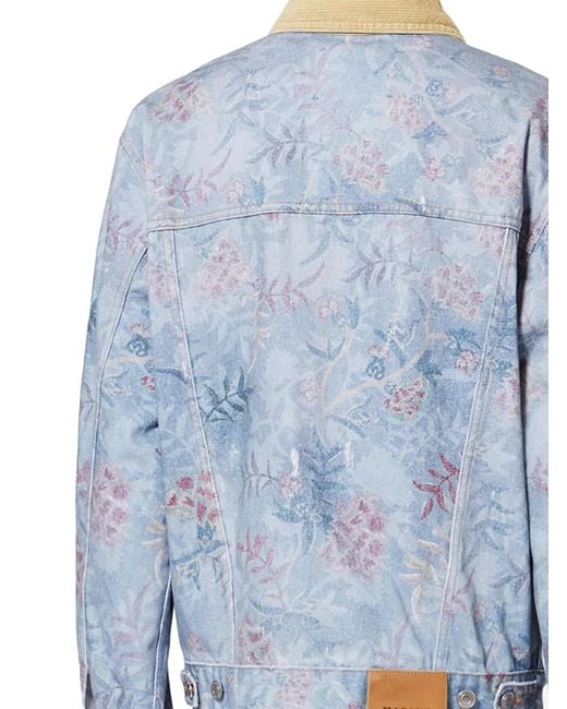 Isabel Marant Blue Floral Print Denim Jacket for men