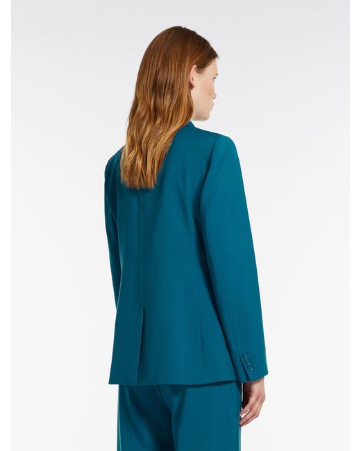 Weekend by Maxmara Blue Double-Breasted Long-Sleeved Blazer