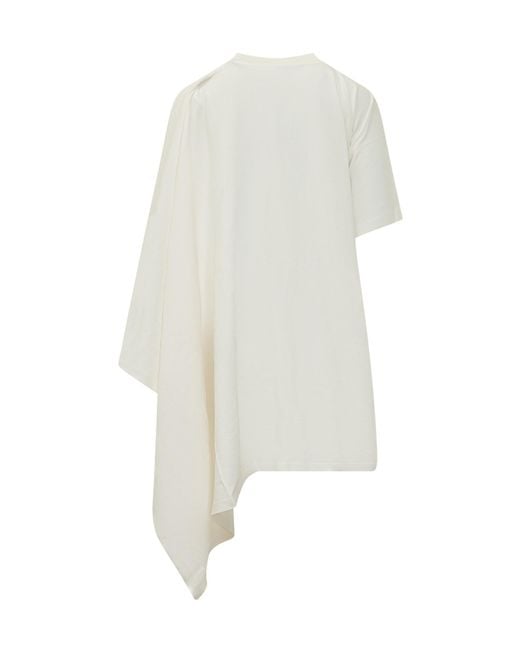 Coperni White Asymmetrical Crewneck Mini Dress