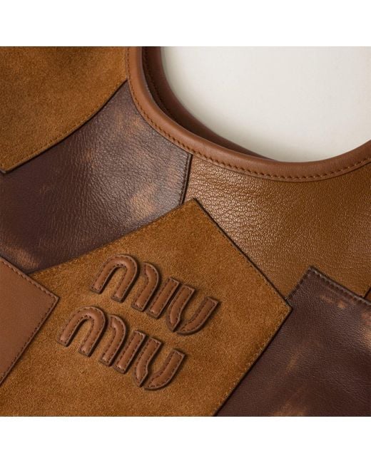 Miu Miu Brown Ivy Leather Patchwork Bag