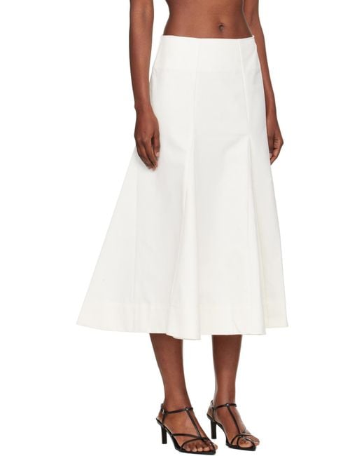 Rohe White A-Line Midi Skirt