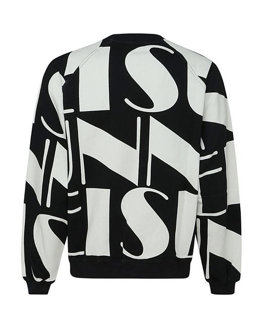 Sunnei Black Printed Round-Neck Sweater for men