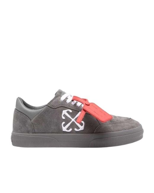 Off-White c/o Virgil Abloh Gray New Low Vulcanized Lace-Up Sneakers for men