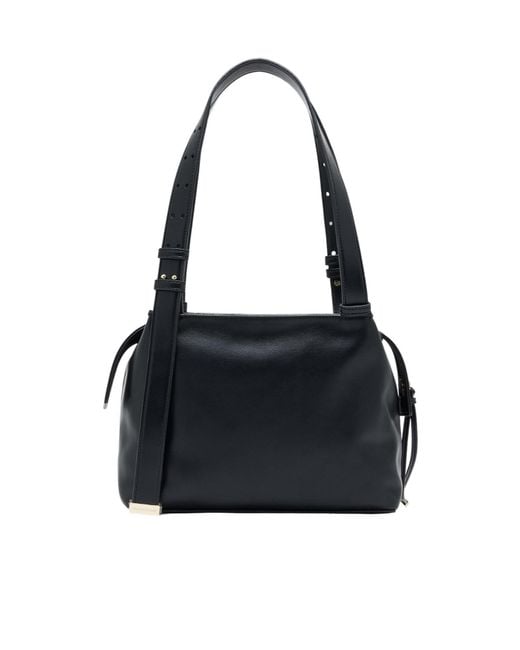 ARMANI EXCHANGE Black Logo-Plaque Adjustable-Strap Shoulder Bag