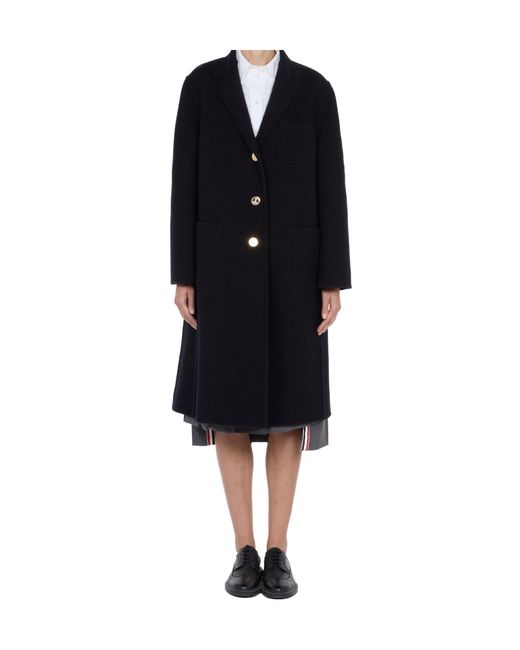 Thom Browne Black Wool Coat