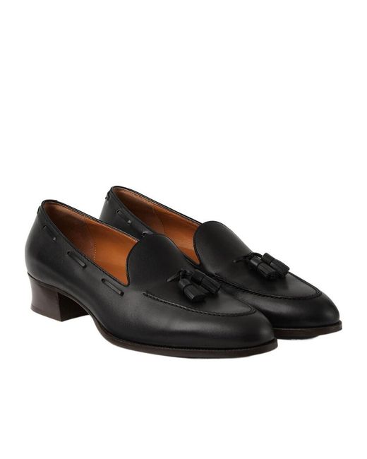 Loro Piana Black Serge Tassel Loafer