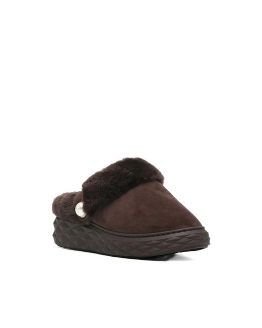 Jimmy Choo Brown Round-Toe Mules