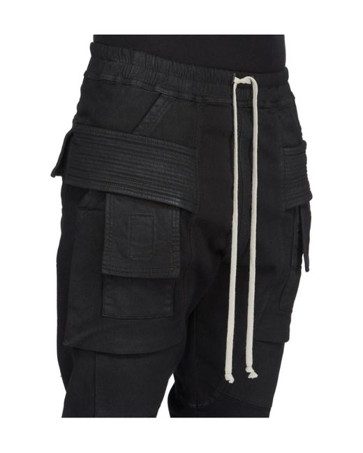Rick Owens Black Creatch Cargo Trousers for men