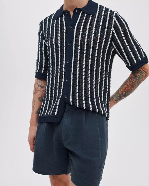 Rag & Bone Blue Pleated Shorts for men