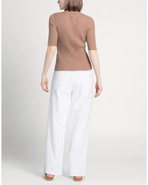 Rag & Bone White Plain Colour Wide-Leg Jeans
