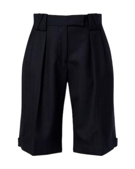 Versace Blue Pinstriped Virgin Wool Bermuda Shorts