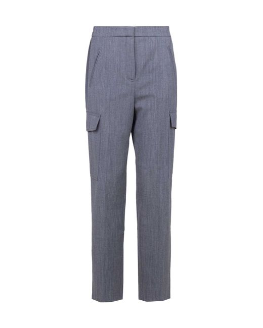 Twinset Blue Straight-Leg Cargo Pants