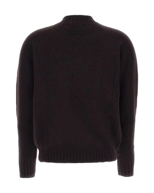 Drumohr Black Wool Crew-Neck Sweater