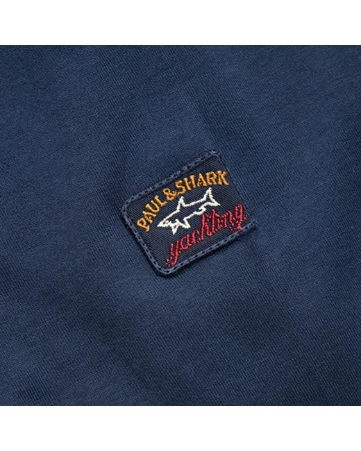 Paul & Shark Blue T-Shirt With Round Neck And Long Sleeves for men