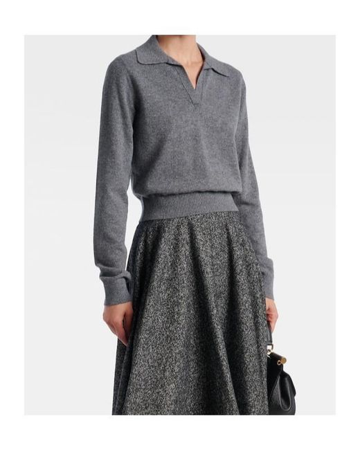 Dolce & Gabbana Gray Cashmere Polo Sweater