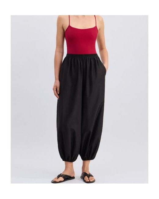Loulou de Saison Black Elastic-Waist Trousers