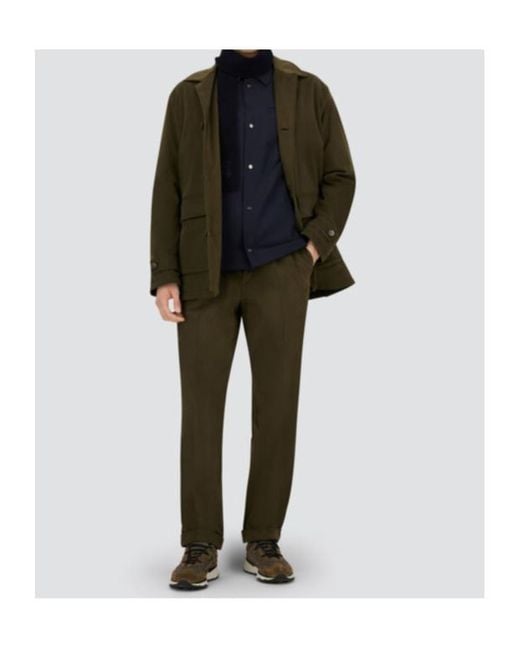 Herno Green Pleated Cuffed Trousers for men