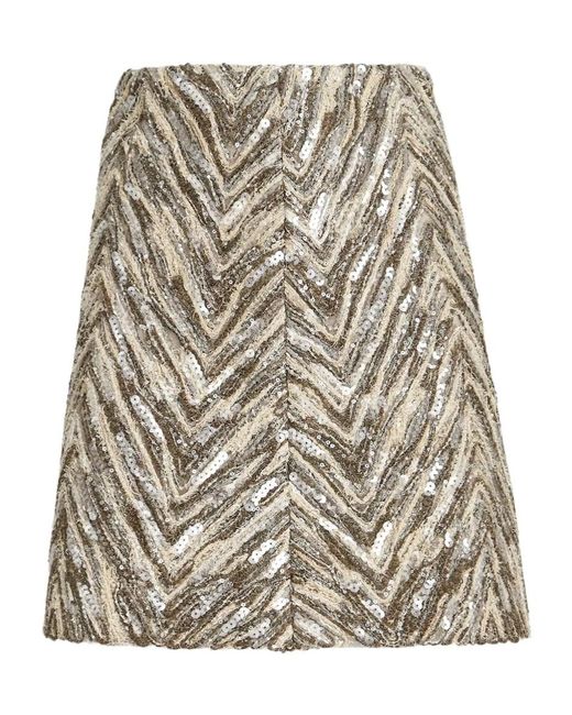 Brunello Cucinelli Multicolor Chevron Embelished Mini Skirt
