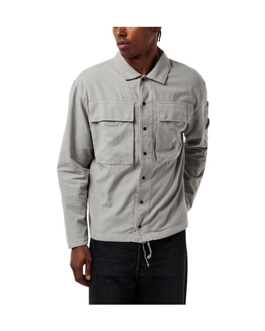 C P Company Gray Solid Color Overshirt for men