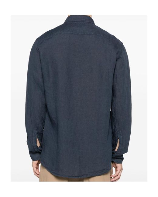 Barena Blue Linen Shirt for men