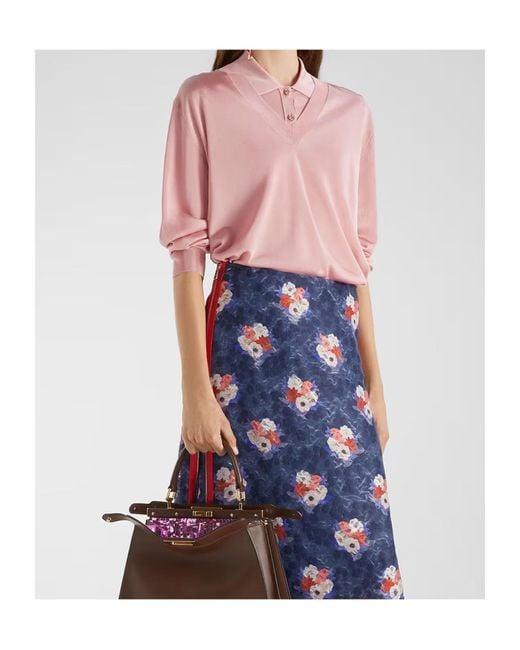 Fendi Pink Buttoned Polo Shirt