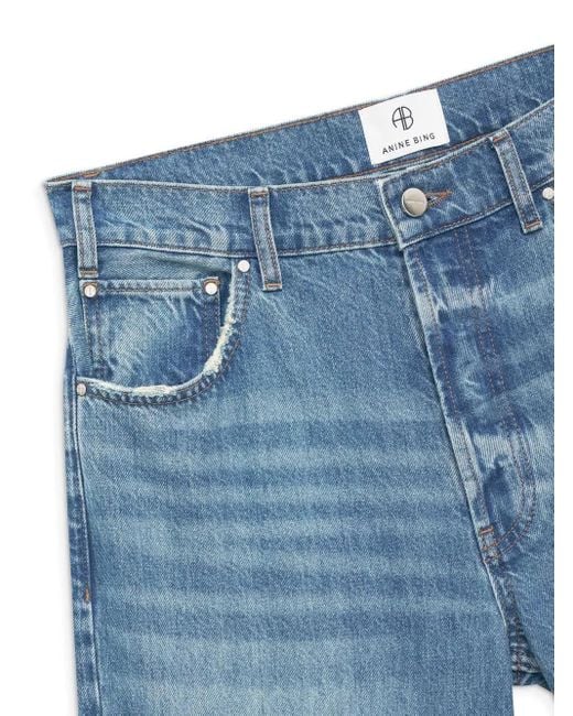 Anine Bing Blue Gavin Mid-Rise Boyfriend Jeans