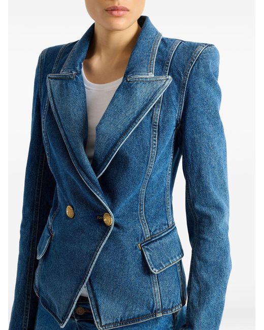 Balmain Blue Denim 2-Button Jacket