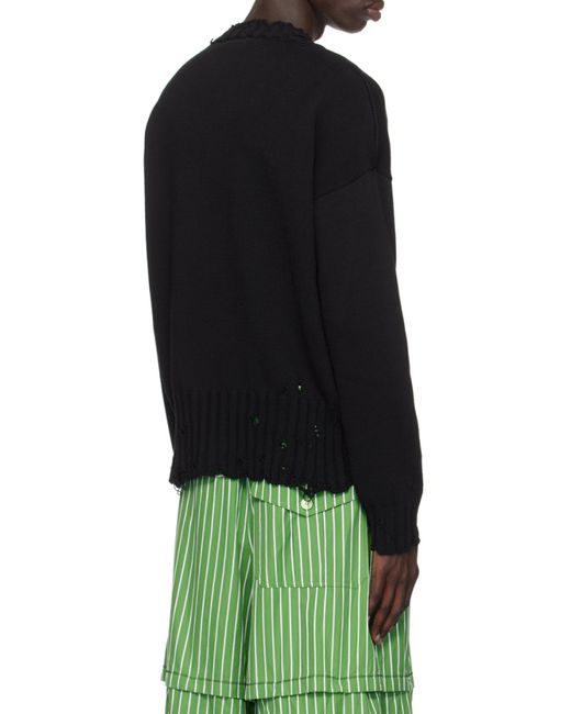 Marni Black Destroyed Effect Sweater for men