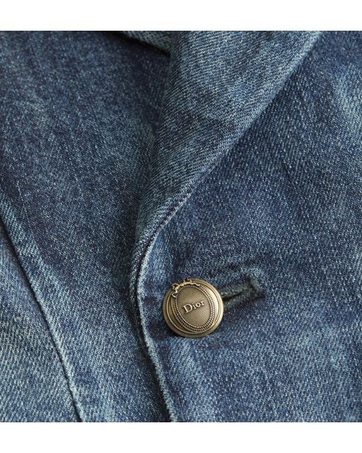 Dior Blue Cropped-Fit Bar Jacket for men