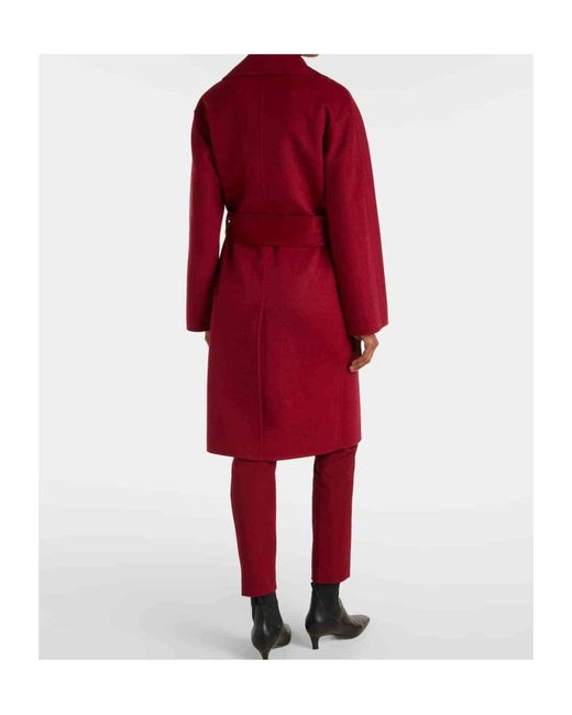 Joseph Red Costa Double-Faced Long-Sleeved Coat